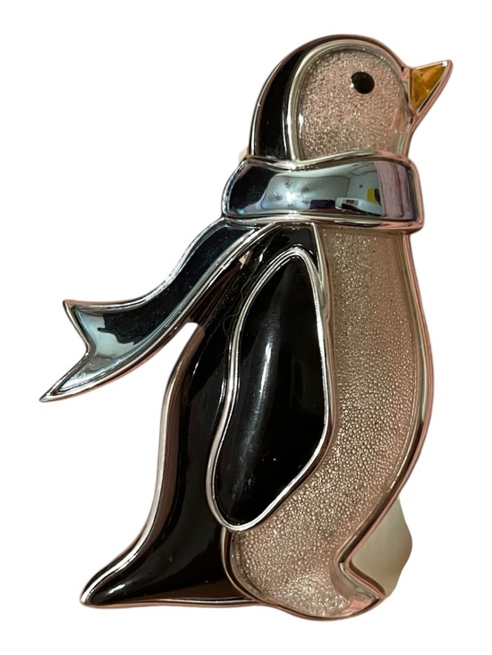 Other - Silver & Black adorable Penguin nightlight.